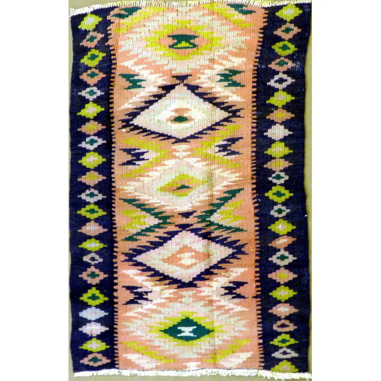 One Of The Kind Authentic Hand-Knotted Sanandaj Vintage Kilim 5'10" X 3'9"